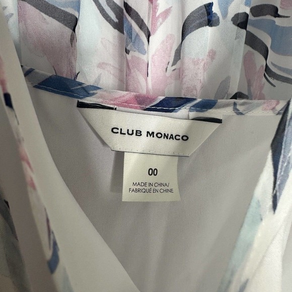 NWT Club Monaco Birds of Paradise Maxi Wrap Dress Sheer Top Dress Women's Sz 00 - Picture 8 of 11